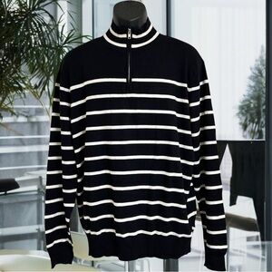 Abbott Elementary Men’s‎ XL Sweater 3/4 Zip Up Long Sleeves Striped New